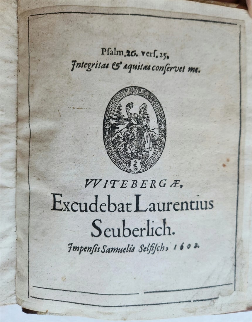 1602 BIBLE in LATIN ILLUSTRATED w/ MAP & NUMEROUS WOODCUTS antique - 4