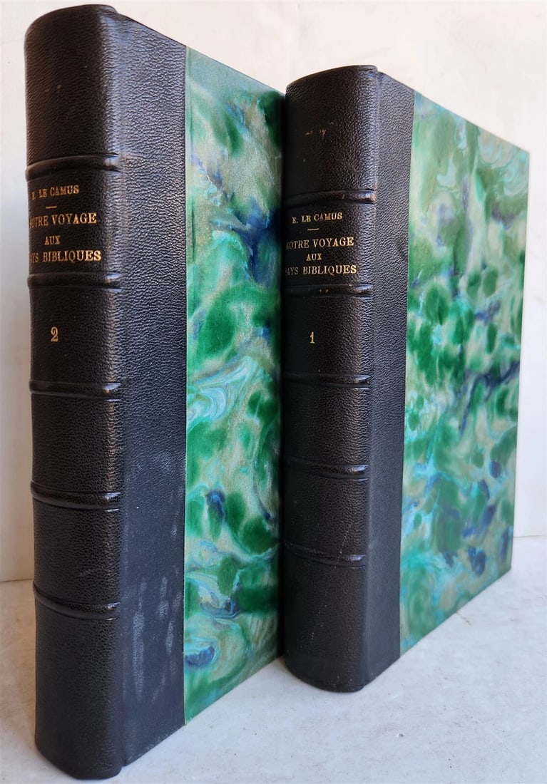 1889 NOTRE VOYAGE AUX PAYS BIBLIQUES 2v antique ASIA MINOR SYRIA EGYPT PALESTINE: Title: 1889 NOTRE VOYAGE AUX PAYS BIBLIQUES 2v antique ASIA MINOR SYRIA EGYPT PALESTINE Description: Notre voyage aux pays bibliques 2 volumes Paris, Sanard et Derangeon; n.d. (1889). Size 8 by 11
