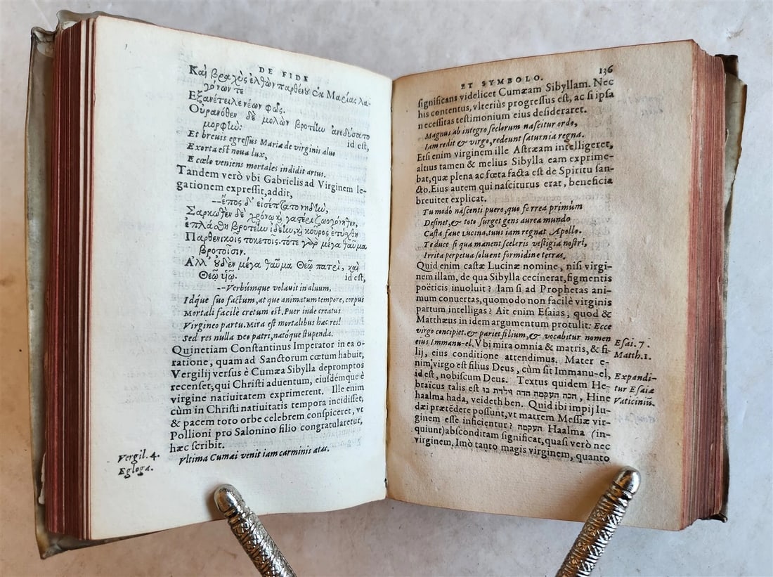 1573 BIBLE COMMENTARY by Thomas BEAUXAMI antique 16th CENTURY VELLUM BINDING - 3