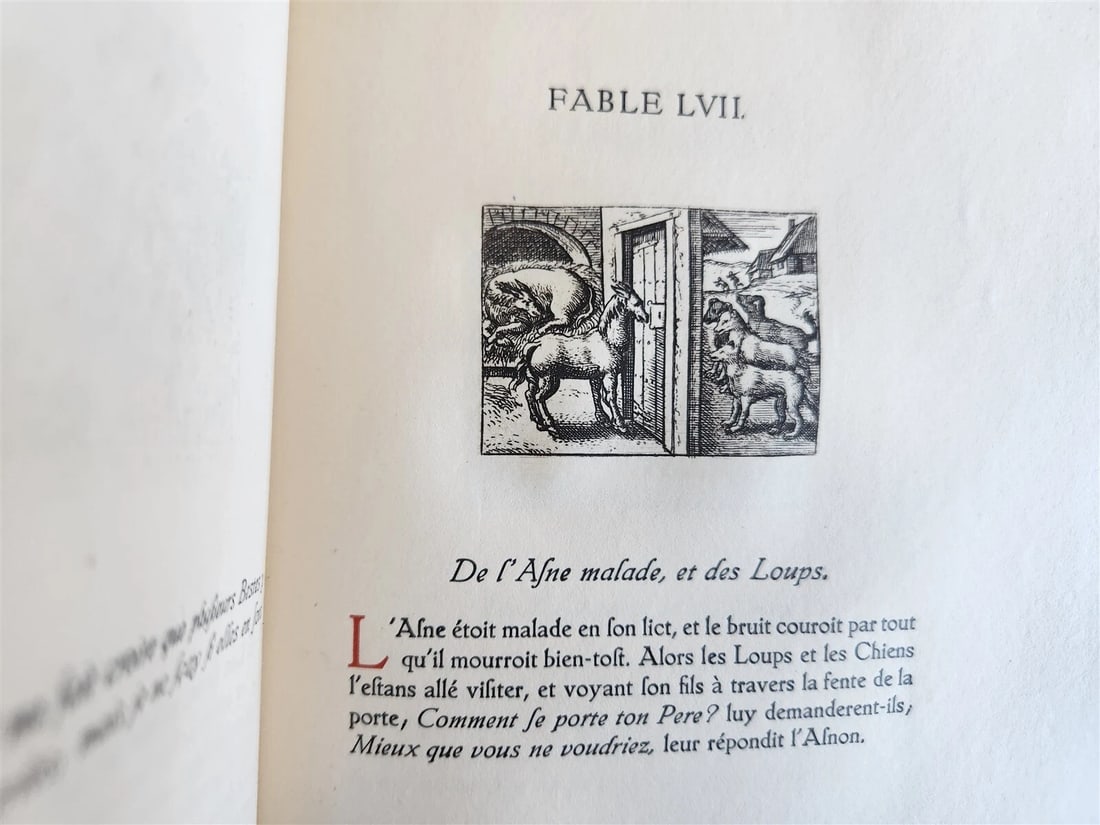 1920 AESOP'S FABLES antique Les Fables d'Esope Phrygien ILLUSTRATED 1669 reprint - 14