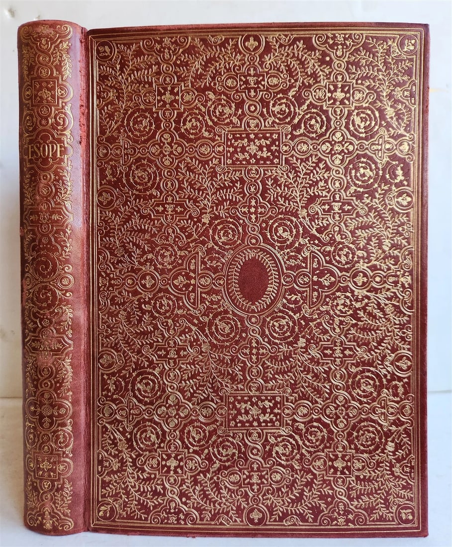 1920 AESOP'S FABLES antique Les Fables d'Esope Phrygien ILLUSTRATED 1669 reprint - 2