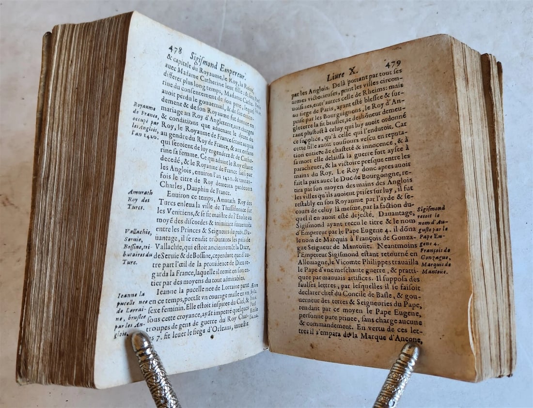 1633 WORLD'S HISTORY by H. Turselin antique in FRENCH vellum bound - 6