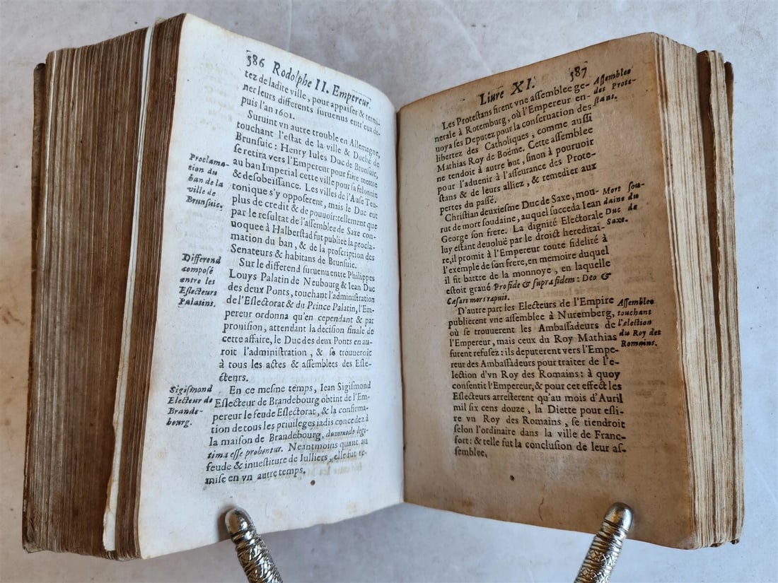 1633 WORLD'S HISTORY by H. Turselin antique in FRENCH vellum bound - 7