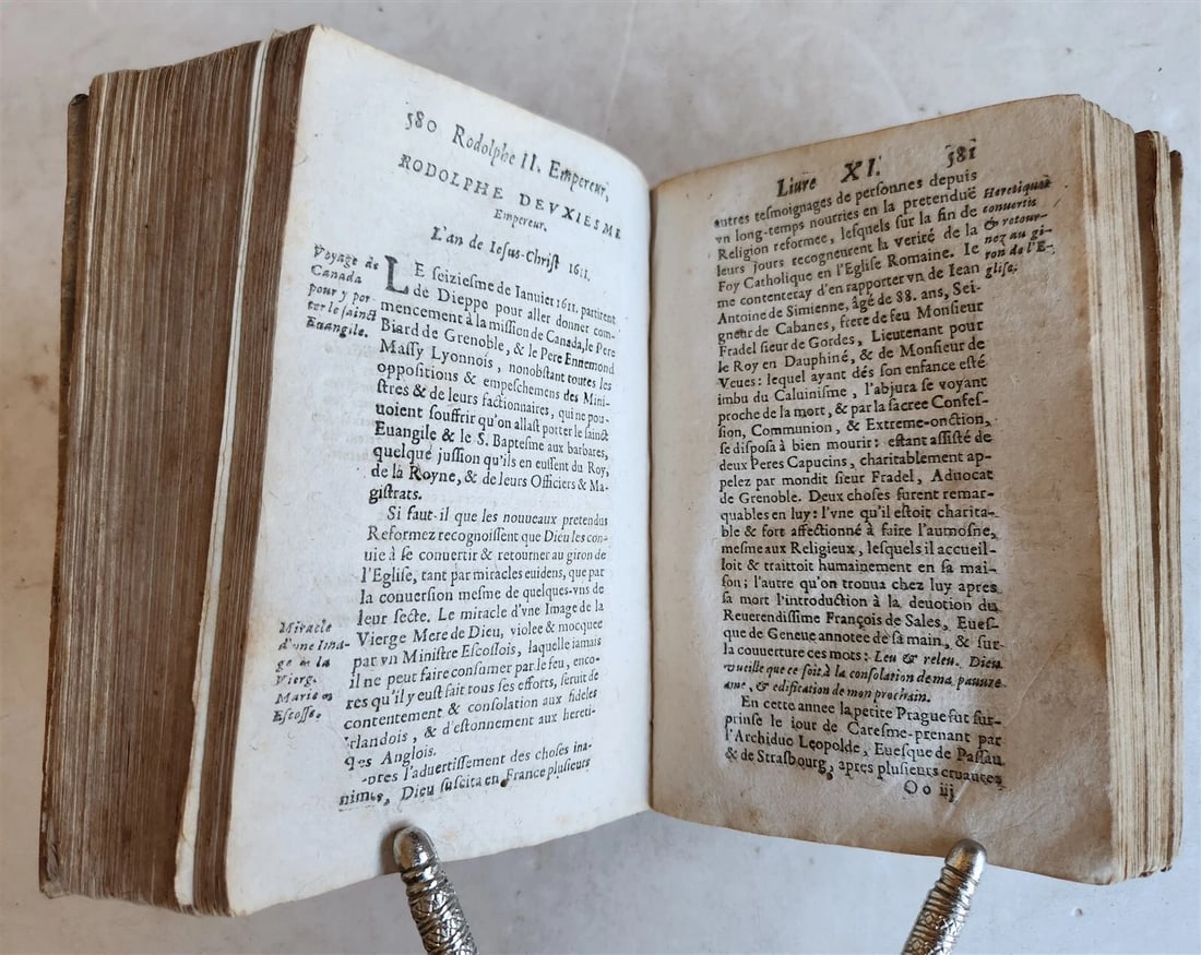 1633 WORLD'S HISTORY by H. Turselin antique in FRENCH vellum bound - 8