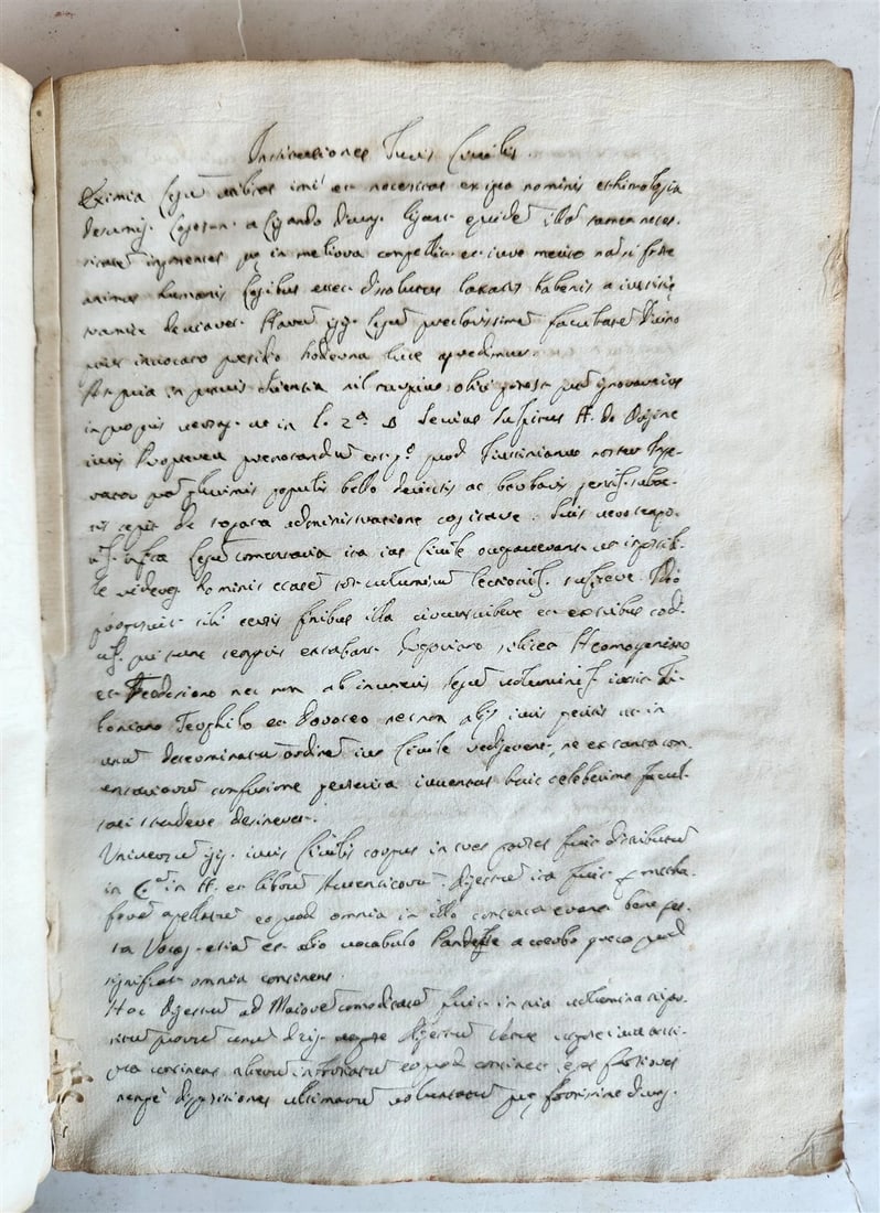 18th cent. MANUSCRIPT ROMAN LAW BOOK Institutiones Juris Civilis VELLUM antique - 7