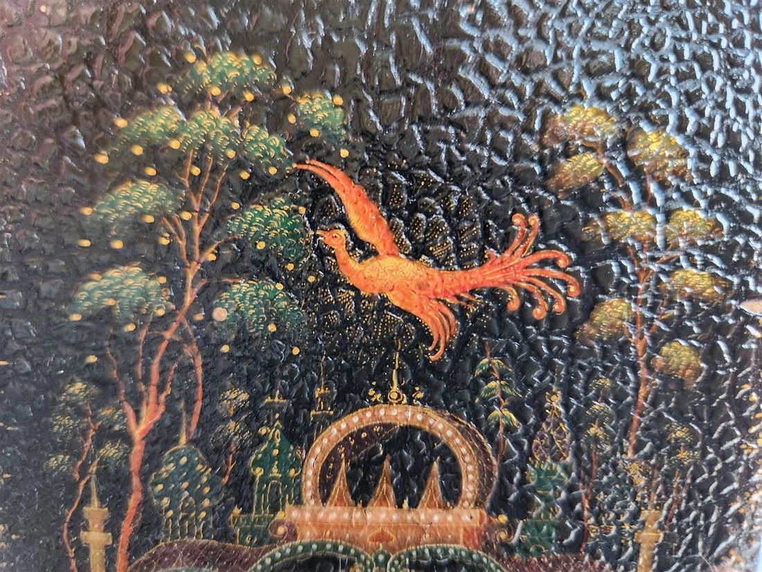 RUSSIAN PALEKH SCHOOL AMAZING QUALITY VINTAGE pre-WAR LACQUER BOX - 3