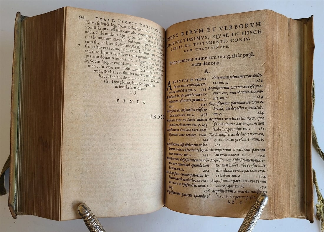 1585 LAW BOOK in LATIN De Testamentis Coniugum Libri Quinque antique VELLUM - 6