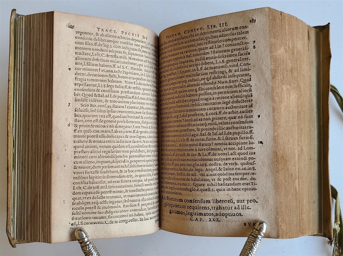 1585 LAW BOOK in LATIN De Testamentis Coniugum Libri Quinque antique VELLUM - 7