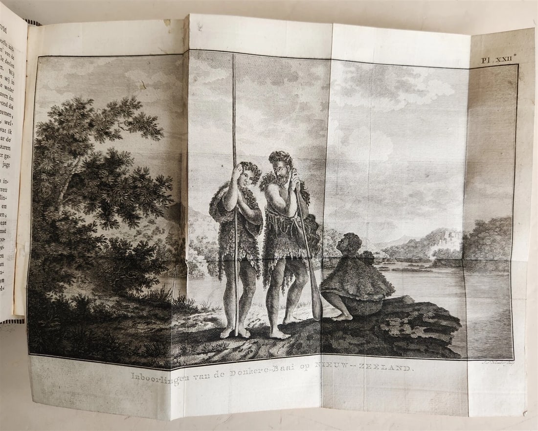 1795-1803 VOYAGE of CAPTAIN COOK 13 vols DUTCH ILLUSTRATED antique MAPS PLATES - 10