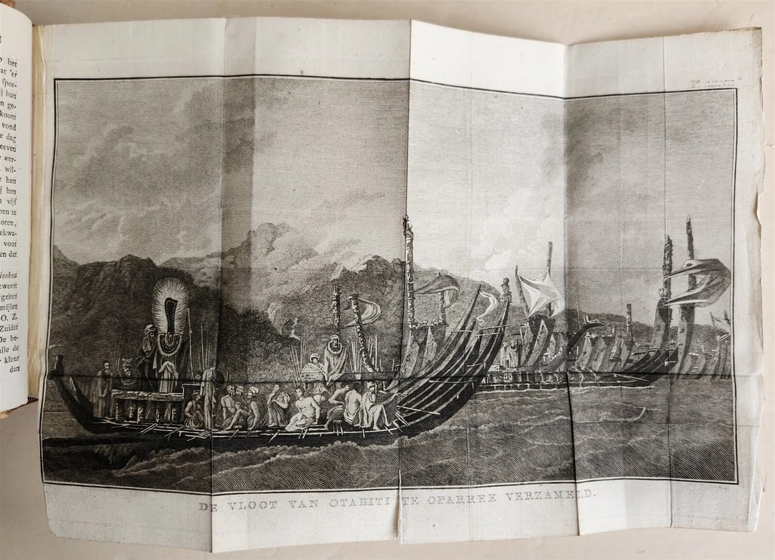 1795-1803 VOYAGE of CAPTAIN COOK 13 vols DUTCH ILLUSTRATED antique MAPS PLATES - 15