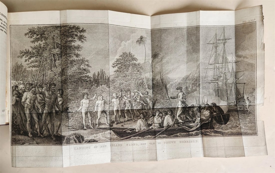1795-1803 VOYAGE of CAPTAIN COOK 13 vols DUTCH ILLUSTRATED antique MAPS PLATES - 17