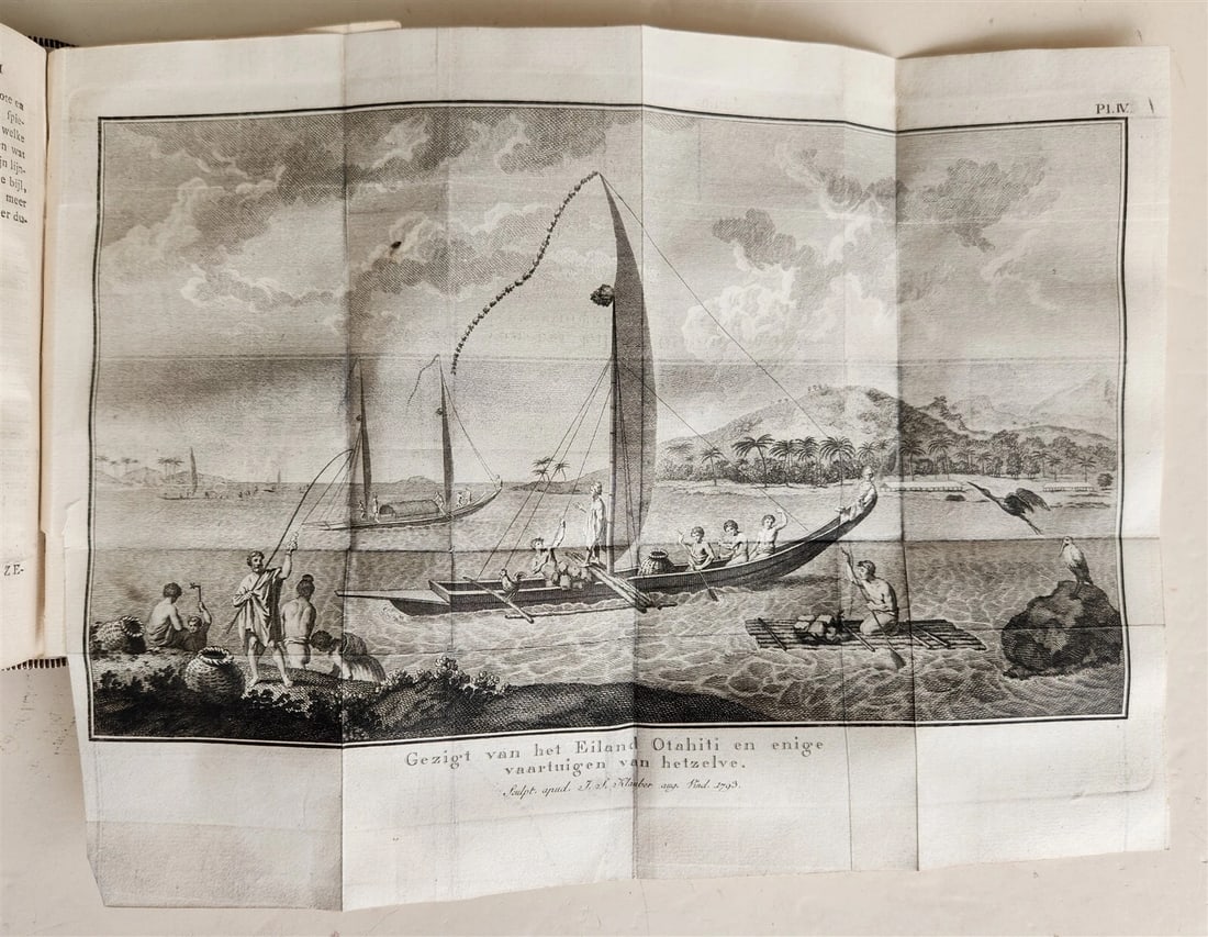 1795-1803 VOYAGE of CAPTAIN COOK 13 vols DUTCH ILLUSTRATED antique MAPS PLATES - 7