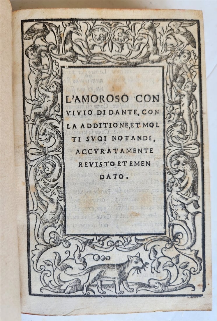 1531 DANTE ALIGHIERI POST-INCUNABULA L'Amoroso Convivio ANTIQUE in ITALIAN: Title: 1531 DANTE ALIGHIERI POST-INCUNABULA L'Amoroso Convivio ANTIQUE in ITALIAN Description: Dante Alighieri. L'Amoroso convivio, con la adde, et molti suoi notandi, accuramente revisto et
