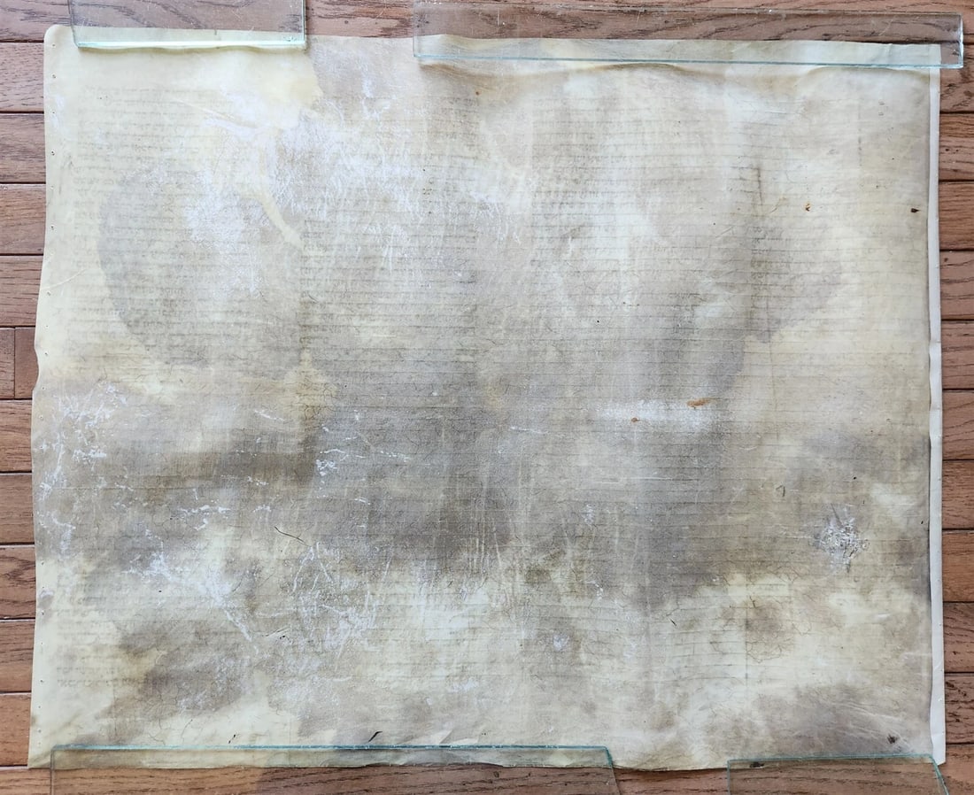 TORAH SCROLL FRAGMENT MANUSCRIPT on VELLUM antique BIBLE EXODUS 12:5-14:28 - 8