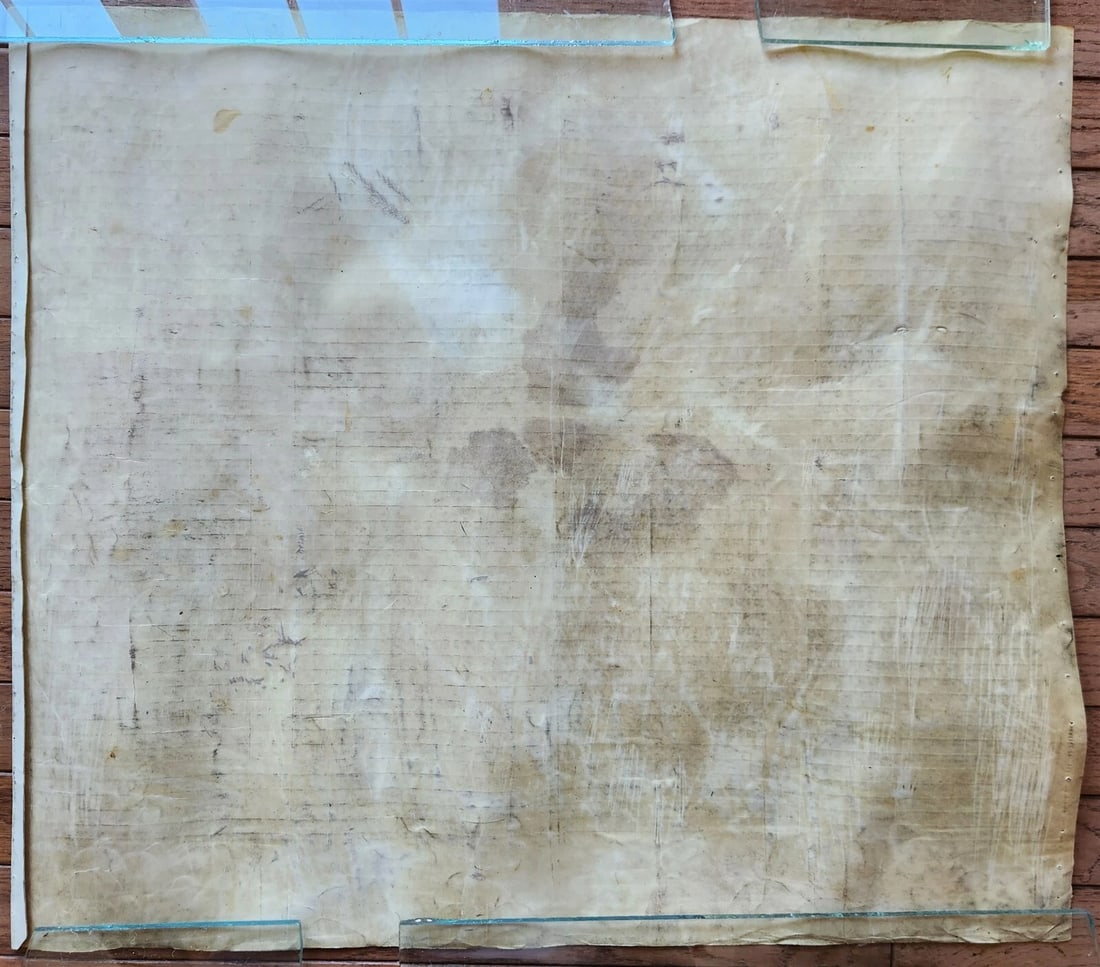 TORAH SCROLL FRAGMENT MANUSCRIPT on VELLUM antique BIBLE EXODUS 30:13-33:19 - 8