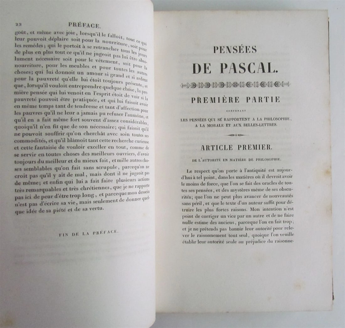 1839 LES PENSEES DE BLAISE PASCAL antique - 4