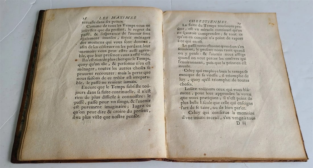 1661 AMAZING BINDING MORAL & POLITICAL MAXIMS by J.P. de la Serre FRENCH antique - 7