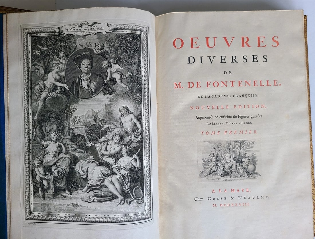 1728 Bernard Le Bovier de Fontenelle WORKS 3 FOLIO VOLUMES ILLUSTRATED antique - 2