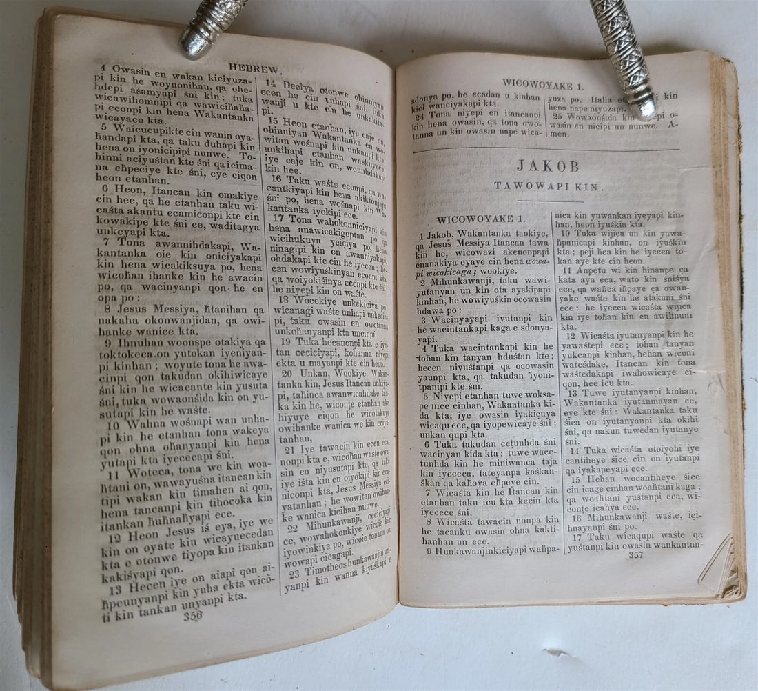 1871 BIBLE in DAKOTA INDIAN LANGUAGE NEW TESTAMENT antique AMERICANA rare - 12