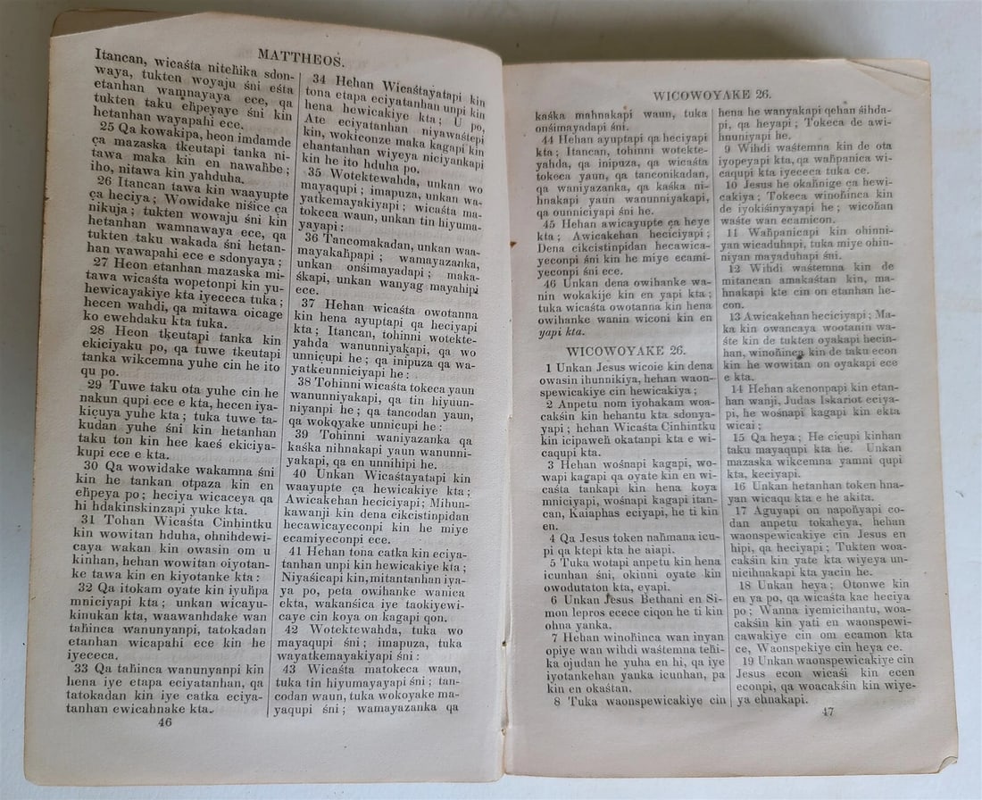 1871 BIBLE in DAKOTA INDIAN LANGUAGE NEW TESTAMENT antique AMERICANA rare - 6