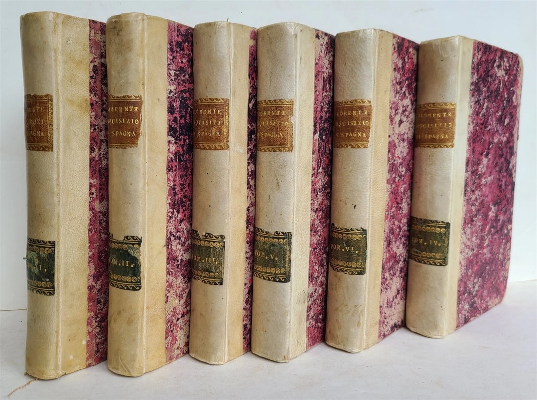 1820 HISTORY of SPANISH INQUISITION in ITALIAN 6 VOLUMES antique ILLUSTRATED - 2