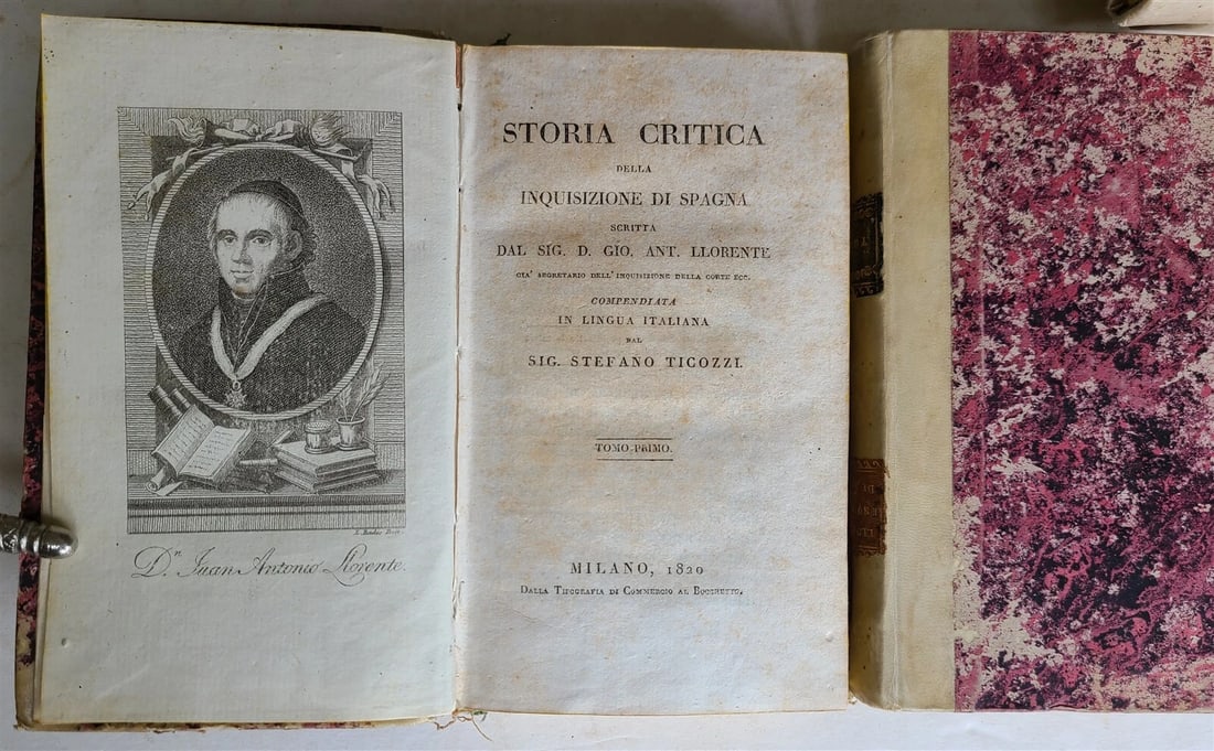 1820 HISTORY of SPANISH INQUISITION in ITALIAN 6 VOLUMES antique ILLUSTRATED - 3