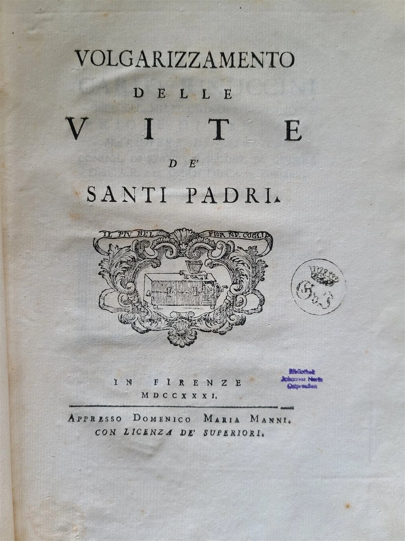 1731-1735 LIVES OF HOLY FATHERS 4 VOLUMES antique in ITALIAN VELLUM BOUND - 2