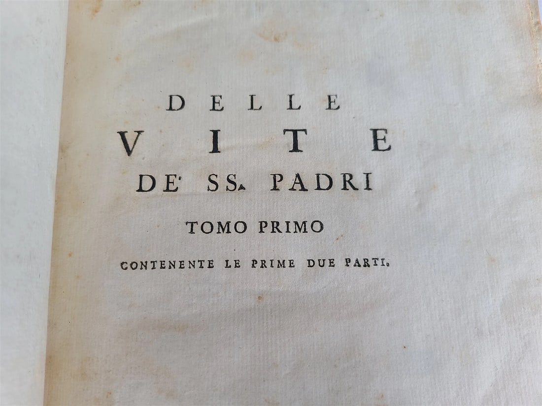 1731-1735 LIVES OF HOLY FATHERS 4 VOLUMES antique in ITALIAN VELLUM BOUND - 3