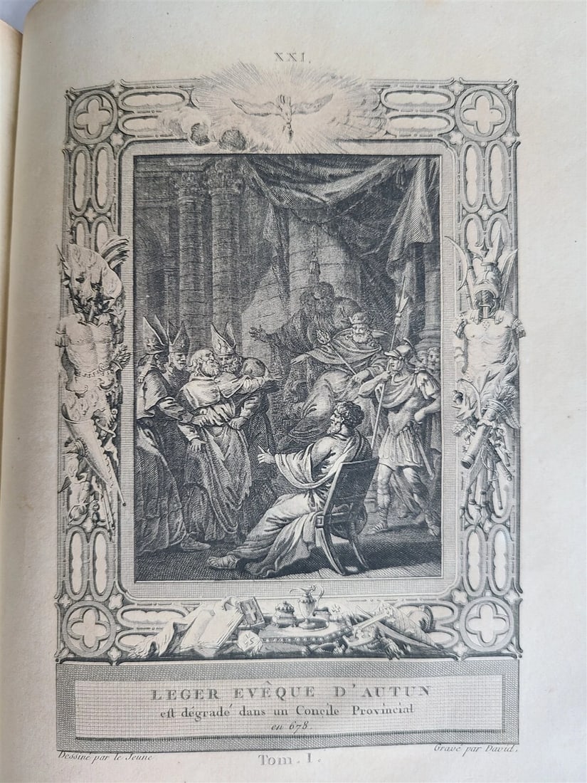 1787 FRENCH HISTORY 4 VOLUMES ILLUSTRATED w/ 115 NICE ENGRAVINGS antique - 15