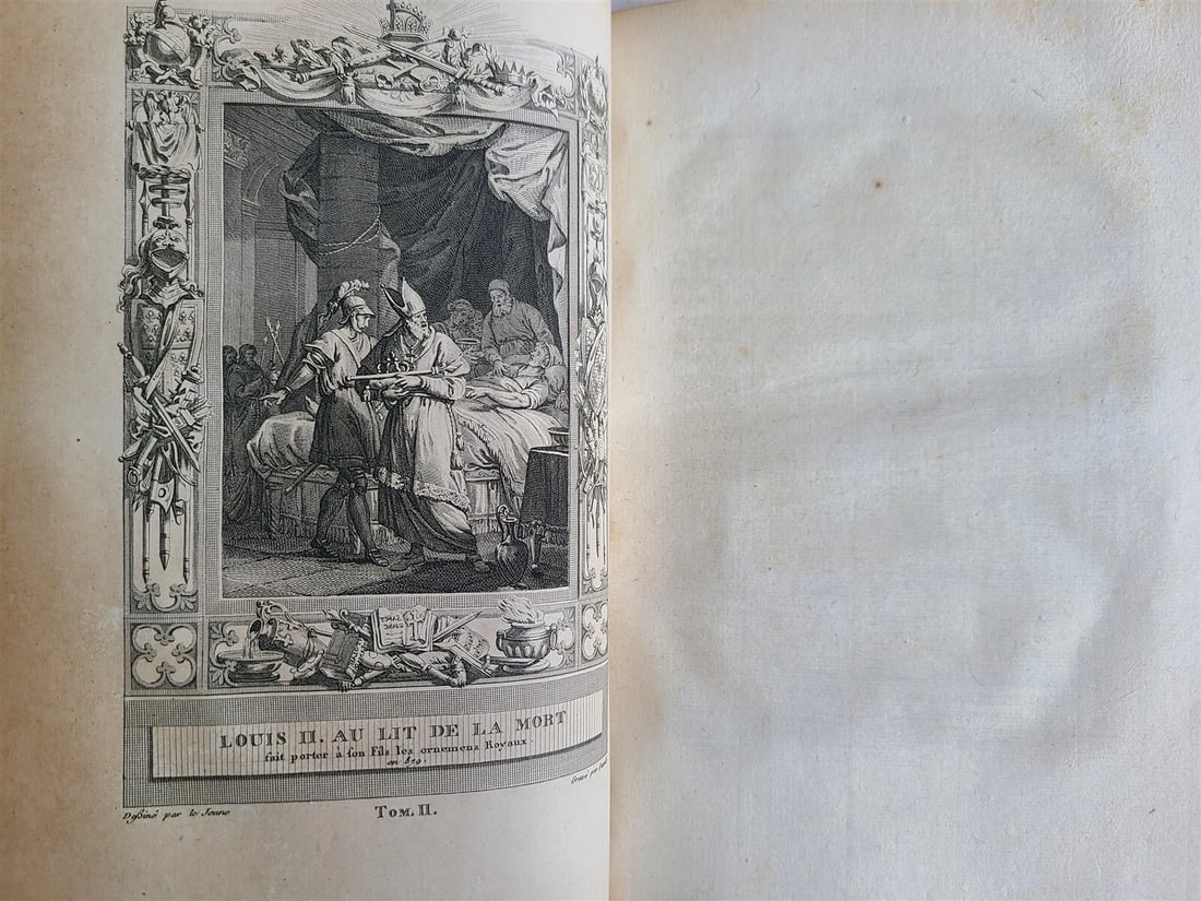 1787 FRENCH HISTORY 4 VOLUMES ILLUSTRATED w/ 115 NICE ENGRAVINGS antique - 19