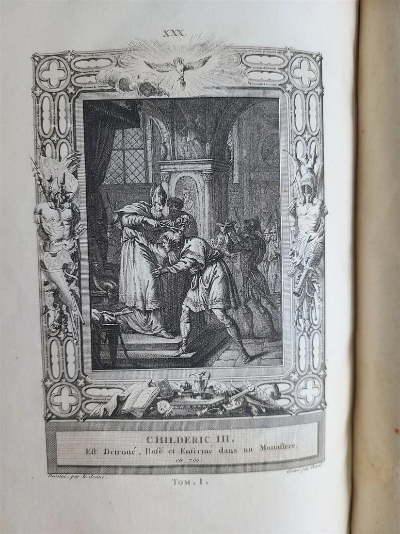 1787 FRENCH HISTORY 4 VOLUMES ILLUSTRATED w/ 115 NICE ENGRAVINGS antique - 7