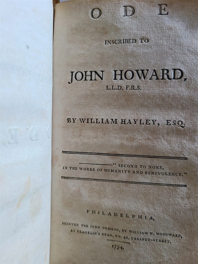 1794 VIEW of LIFE TRAVELS PHILANTHROPIC LABORS of JOHN HOWARD antique AMERICANA - 5