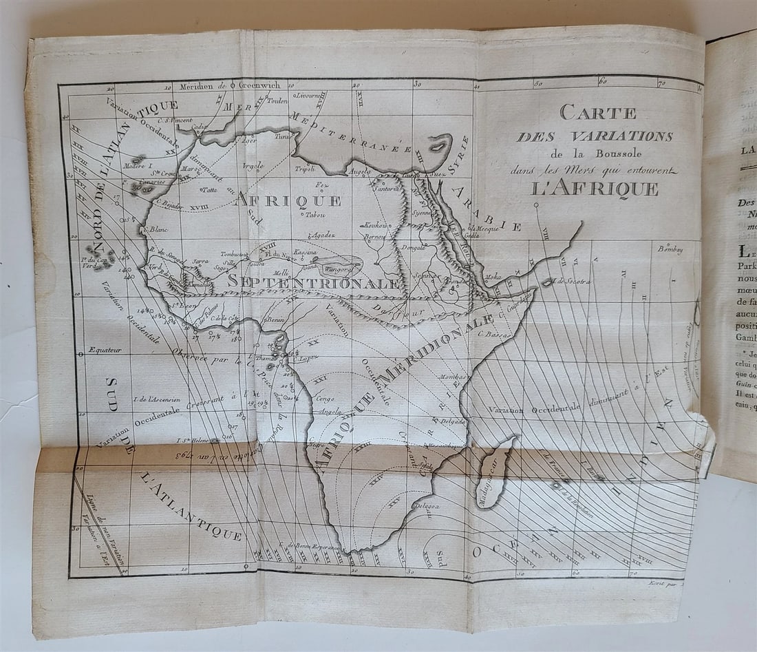 1800 MUNGO PARK VOYAGE to AFRICA 2 VOLS ILLUSTRATED w/ MAPS antique in FRENCH - 2