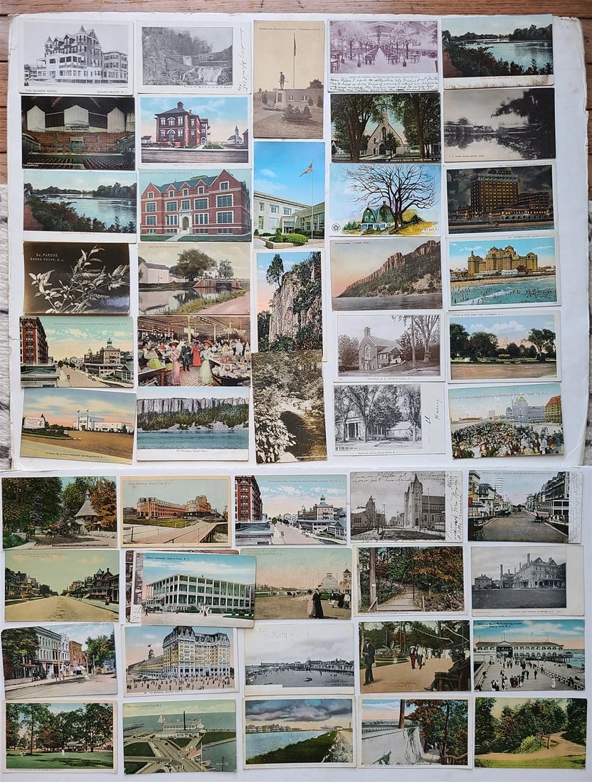 NEW JERSEY VIEWS LOT OF 50 ANTIQUE & VINTAGE POSTCARDS (1 of 7)