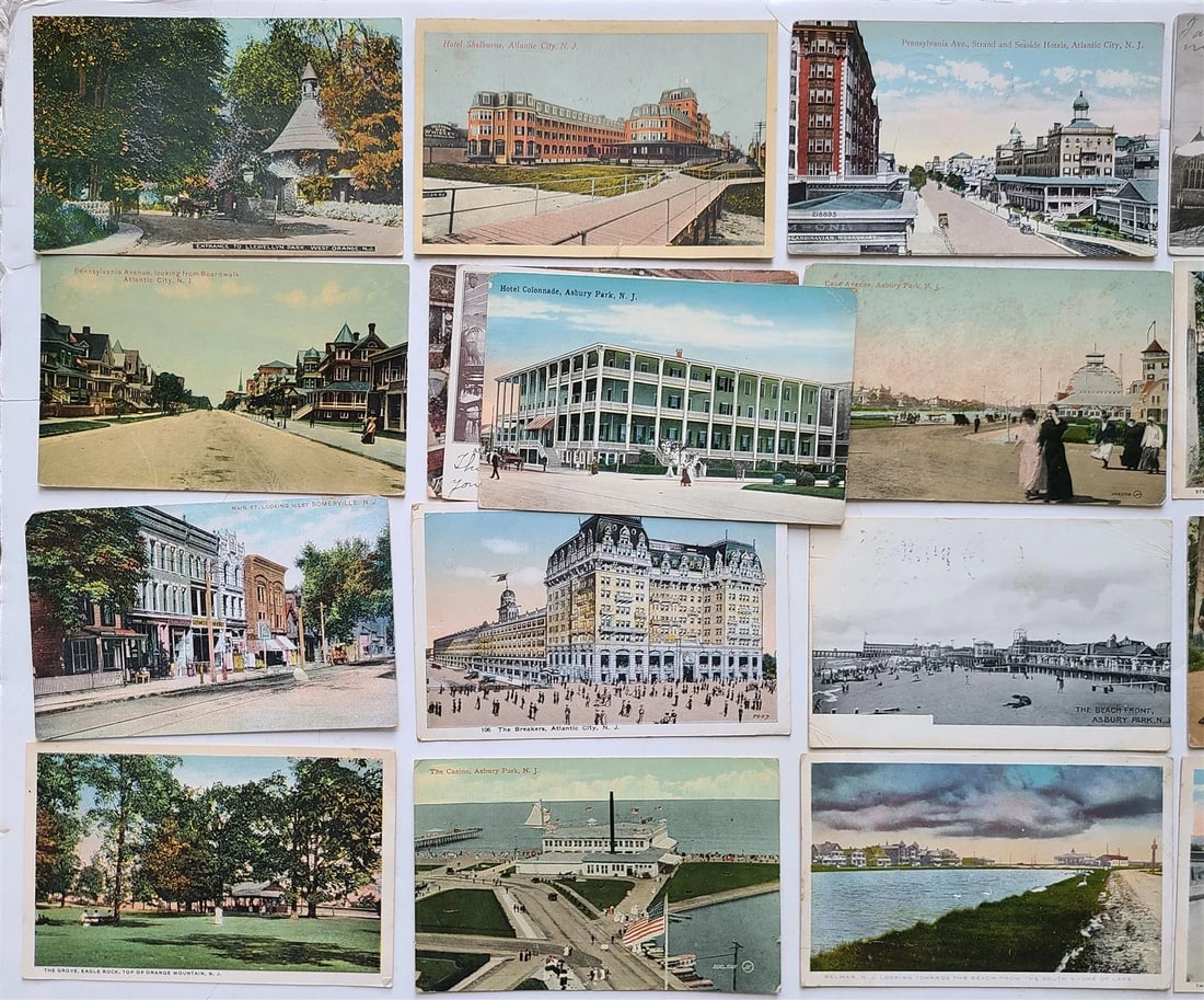 NEW JERSEY VIEWS LOT OF 50 ANTIQUE & VINTAGE POSTCARDS - 2