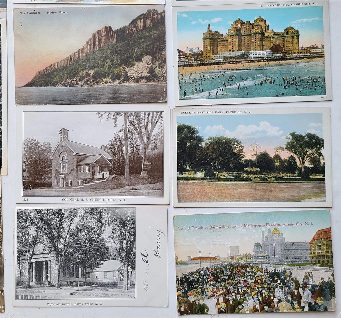 NEW JERSEY VIEWS LOT OF 50 ANTIQUE & VINTAGE POSTCARDS - 7