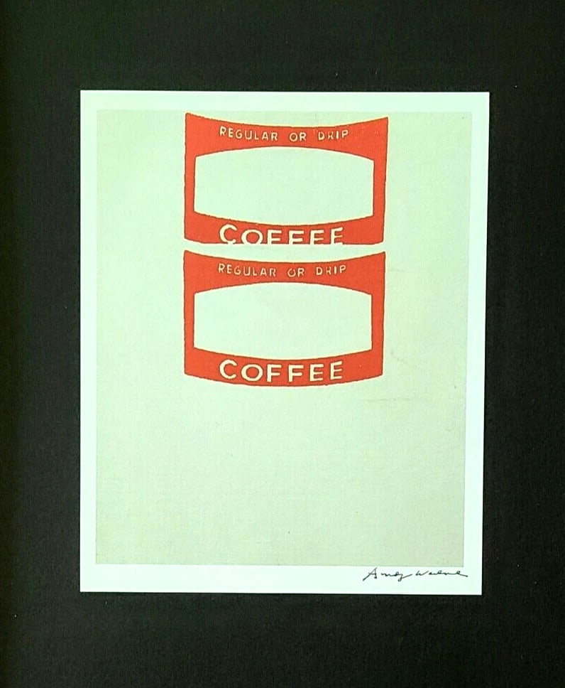 Andy Warhol | Vintage 1984 " COFFEE LABELS " Print Signed | Mounted and Framed - 2