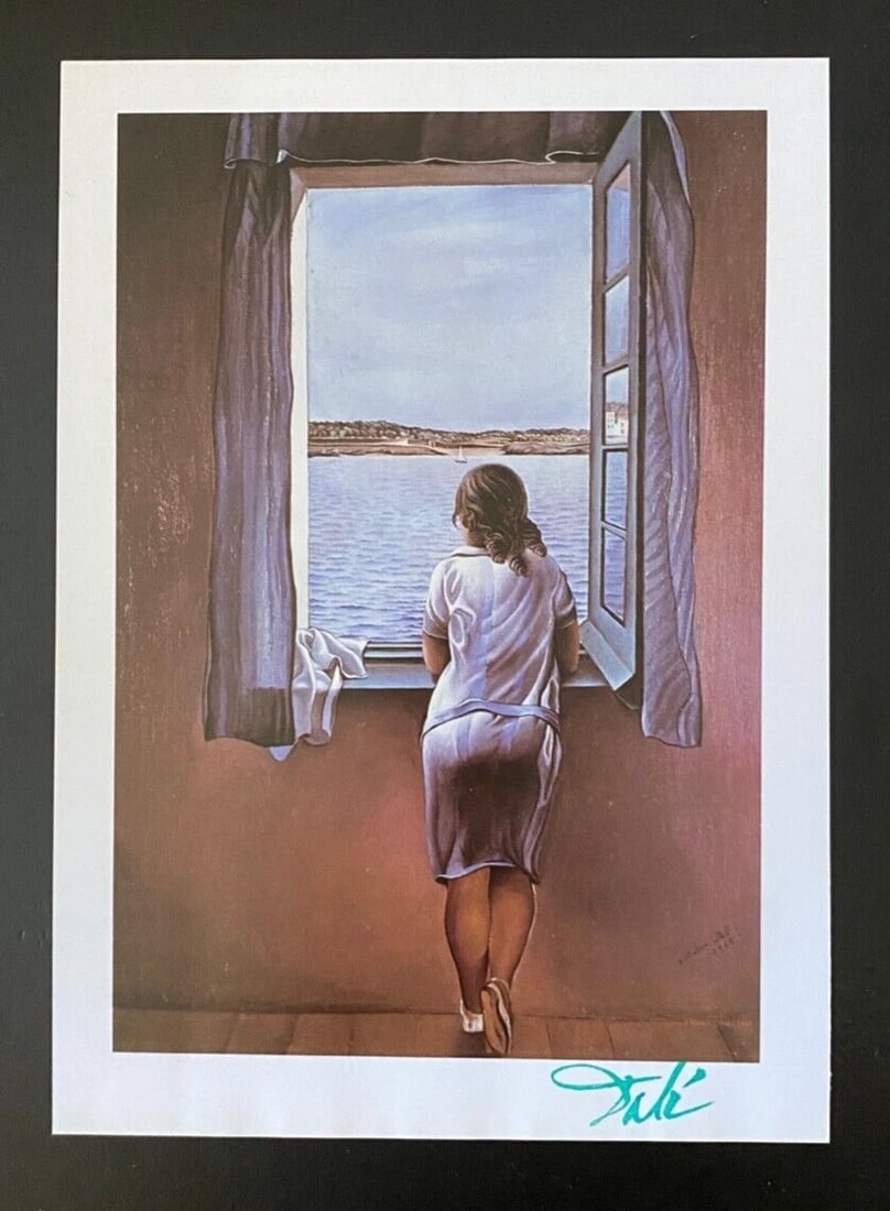 Salvador Dali 1970 Vintage Signed Print Framed Surrealist Art - 2