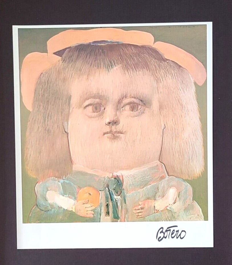 Fernando Botero | Awesome Signed Vintage Print from Colombia | New Golden Frame - 2