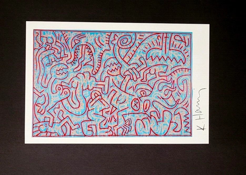 Keith Haring | Vintage Print Signed | Mounted & Framed in Silver Buy it Now ! TS - 2