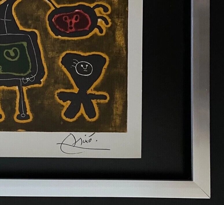 Joan Miro | Vintage 1958 Signed Colorful Print | Mounted and Framed Buy Now - 2