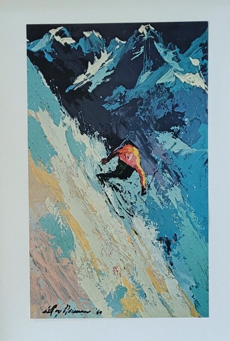 LeRoy Neiman " SKI" Signed Pop Art Mounted and Framed in New 16x12 LS^ - 2