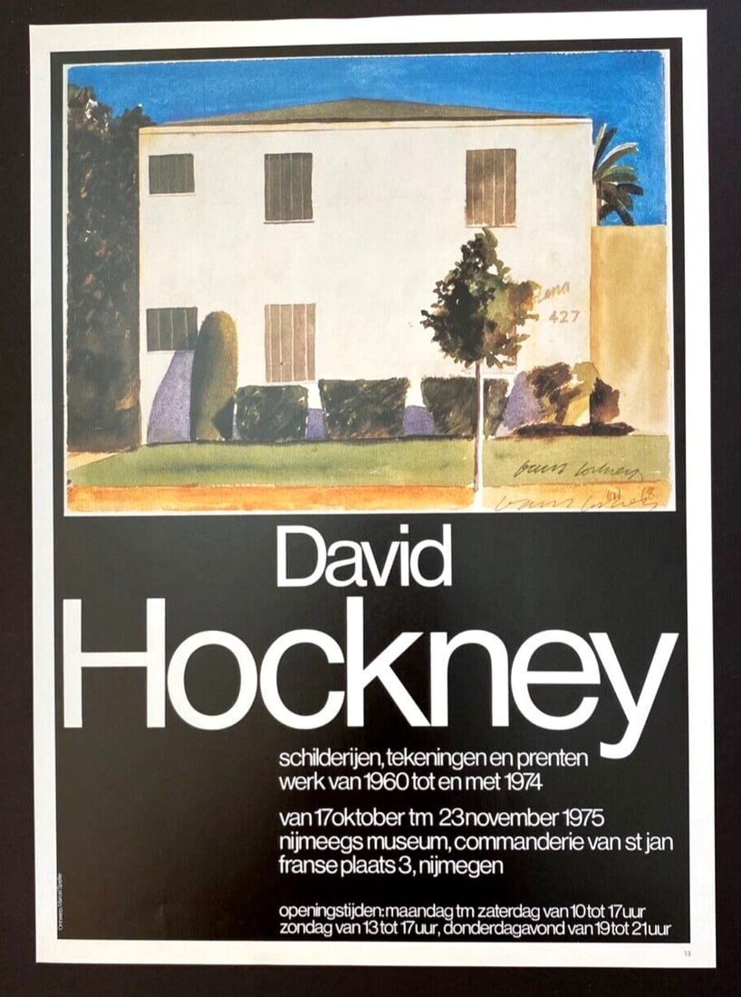 David Hockney | Vintage 1987 Signed Poster Print | Mounted and Framed - 2