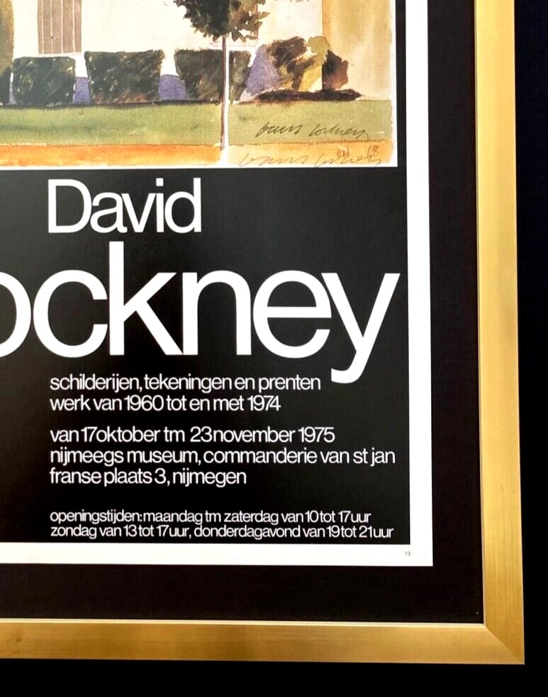 David Hockney | Vintage 1987 Signed Poster Print | Mounted and Framed - 3