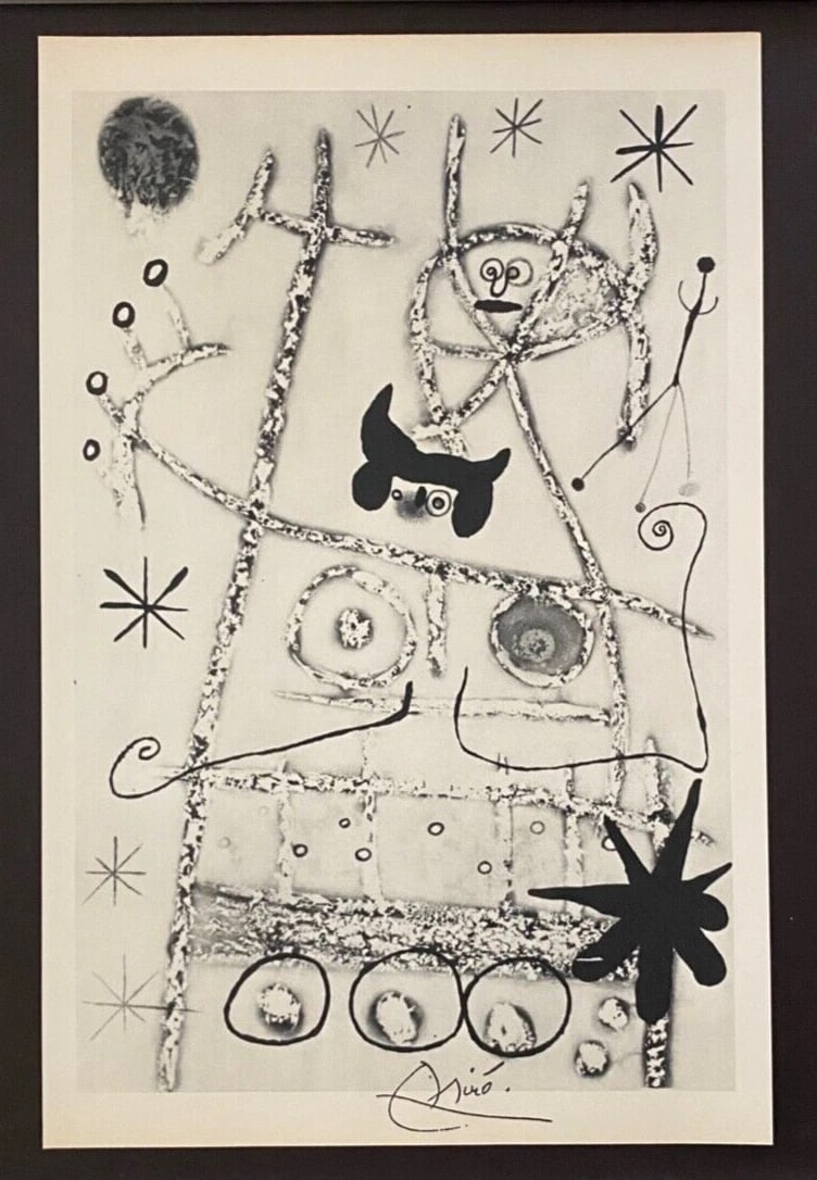 Joan Miro | Vintage 1958 Signed | Mounted & Framed Offset Lithograph - 2