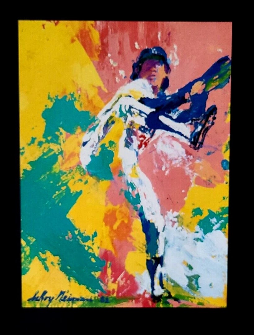 LeRoy Neiman FERNANDO VALENZUELA LA Signed Pop Art Mounted & Framed New 14X11 W - 2