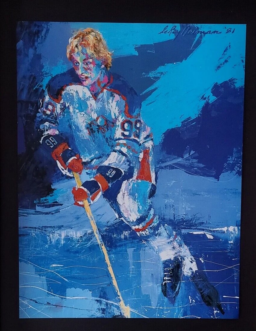LeRoy Neiman WAYNE GRETZKY HOCKEY Signed Pop Art Mounted & Framed New 16x12 W - 2