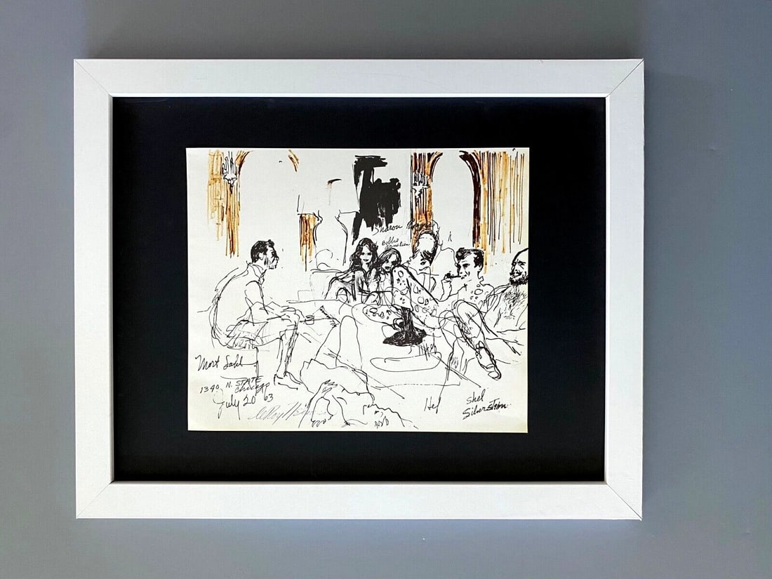 LeRoy Neiman PLAYBOY + 1974 Signed Pop Art Print Mounted & Framed New 11x14 LS: Beautiful and Scarce Original 1974 Print Leroy Neiman " PLAYBOY MEETING " Signed on the Plate This piece is mounted on a 11 x 14 in. black acid free premium black board. Framed covers an area of 15x12