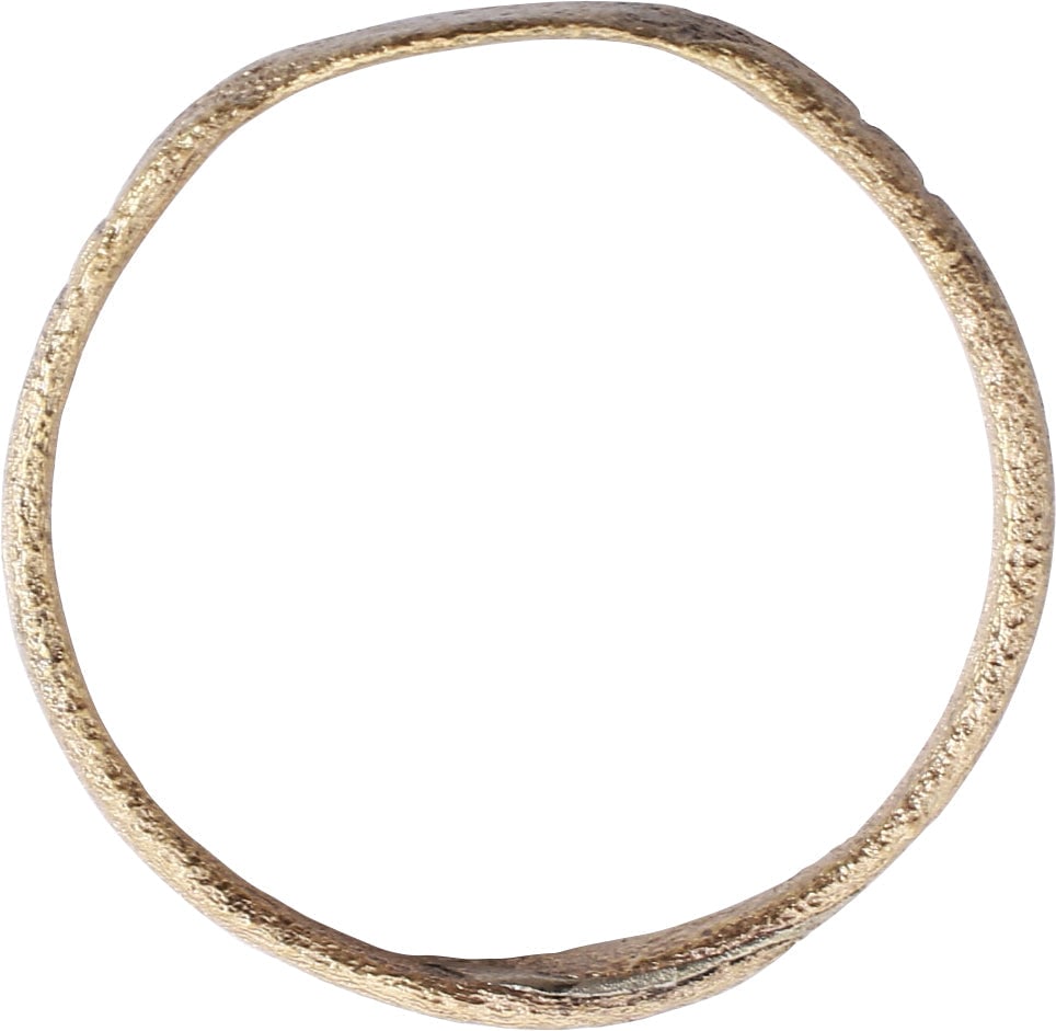 EUROPEAN BETROTHAL RING, 9th-12th CENTURY, SIZE 10 1/2 - 2