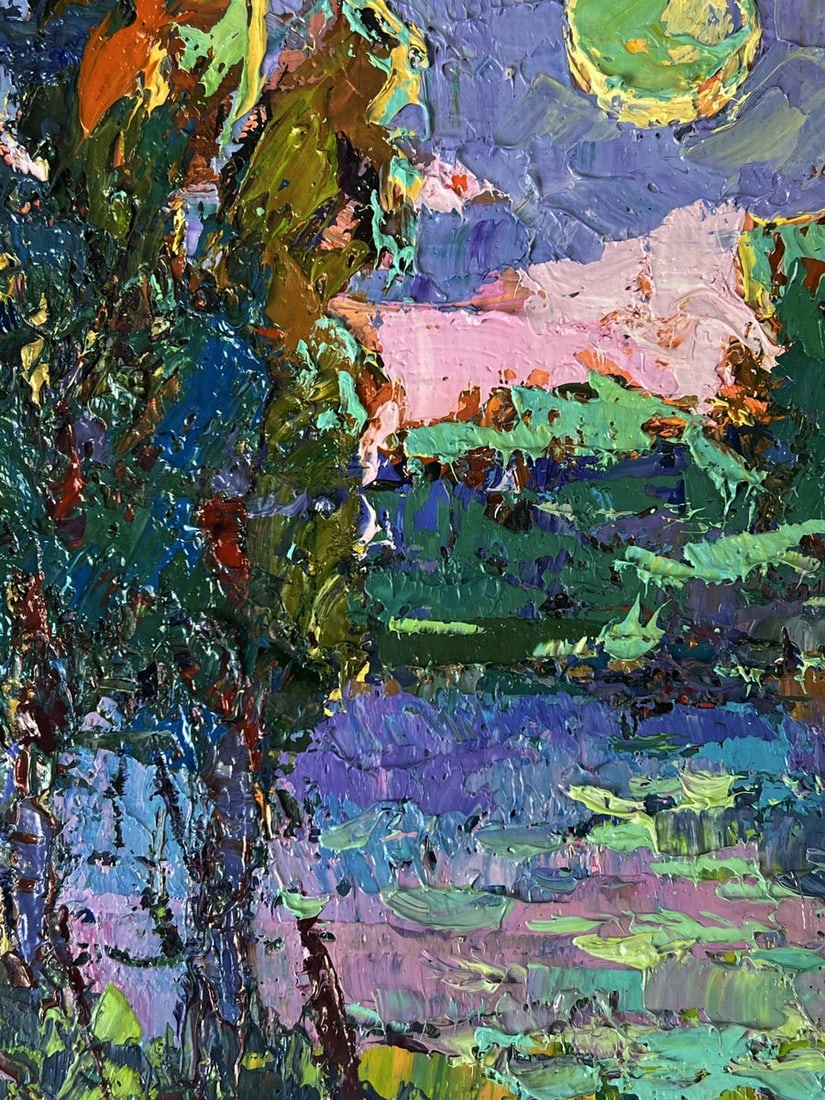 Oil painting Moonlit night over the river Oksana Ivanyuk - 4